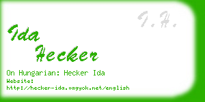ida hecker business card